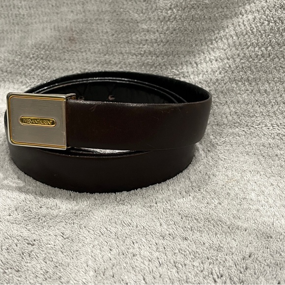 Vintage yves saint Laurent brown/black leather belt reversible size 38 - Picture 3 of 7
